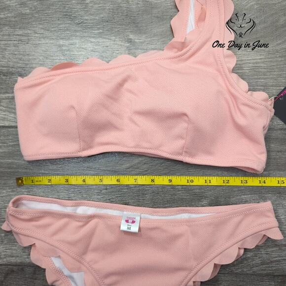 Shekini Scallop One Shoulder Bikini Swimsuit Size M - Picture 3 of 4